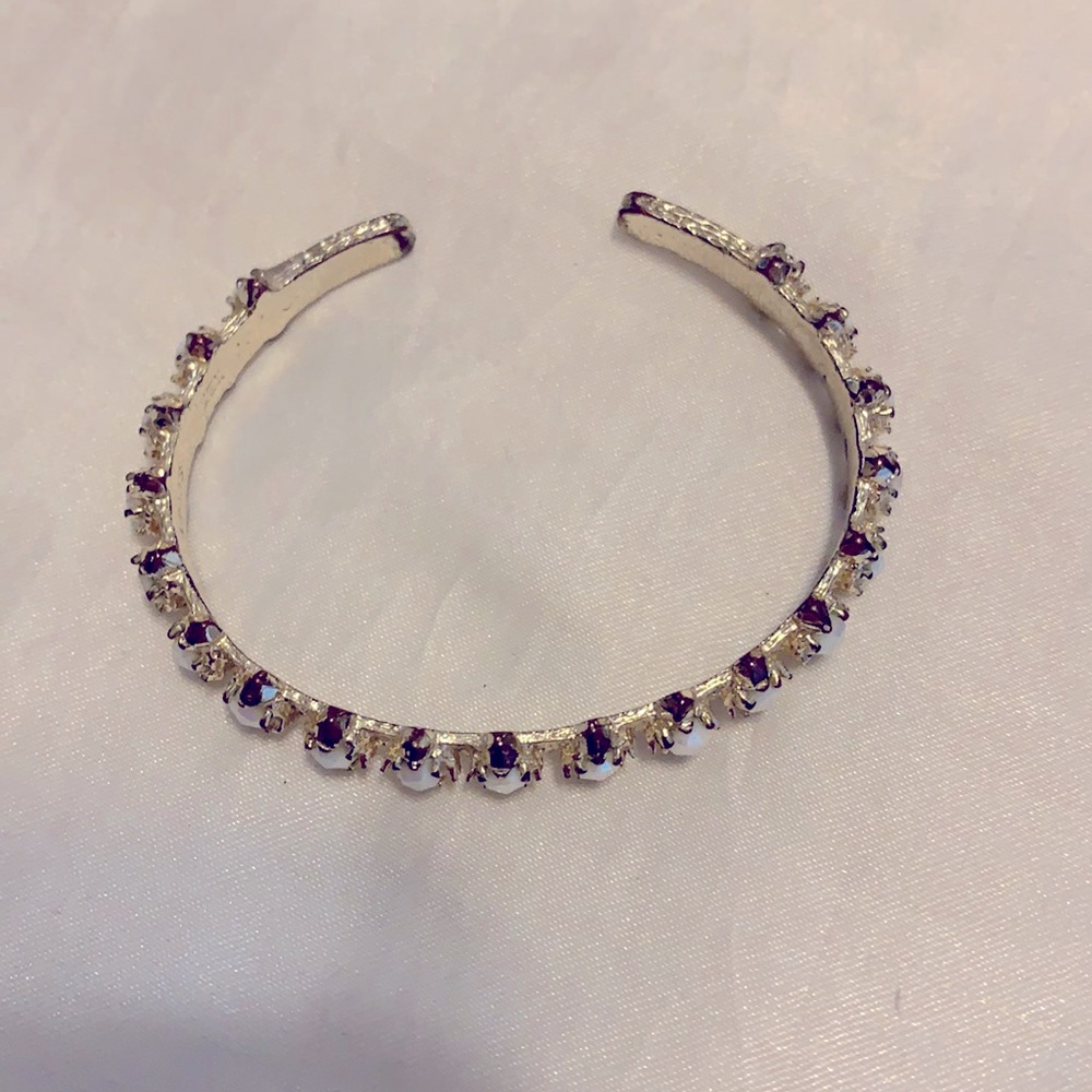 Kendra Scott iridescent stone bangle gold